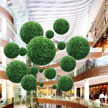 Simulācijas Plastmasas Auga Zaļa Zāle Bumbiņu Rotājumu Kāzu Dārza Partijas Apdare Mākslīgie Ziedi DIY Bumbu Daudzi Izmēra