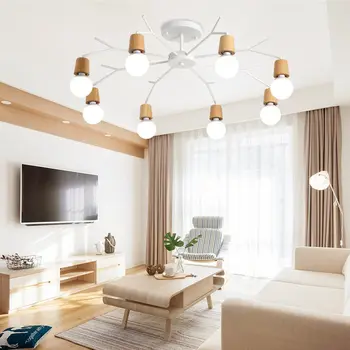 Ziemeļvalstu masīvkoka mūsdienu lustra dabīgā koka mākslas stilu dzīvojamā istabā, guļamistabā, mājas apgaismojums ēsmas zivtiņu vadi Techo