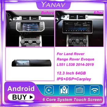Automašīnas Radio Android Land Rover Diapazons Rover Evoque L551 L538 2014-2019 GPS Navi magnetofona Multimediju Atskaņotājs Ar Carplay