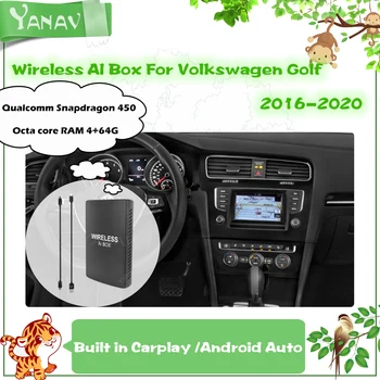 Android Mini Bezvadu AI Rūtiņu Volkswagen Golf Golf R e-Golfs Golfa SportWagen 2016-2020 Auto Smart Box Qualcomm Plug and Play