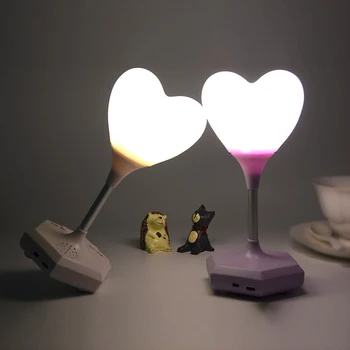 USB Rechargable Romantisku Mīlestību Sirdī LED Nakts vieglu Pieskārienu Kontrole, Galda Lampas Valentīna Diena, Jubileja, Dāvanu, Mājas Dekoru Bārs