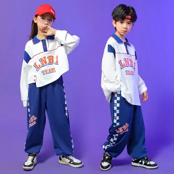 Jaunu Bērnu Kpop Apģērbs Atdzist Hip Hop Apģērbu, Meiteņu Džeza Kostīms Pole Krekls Kravas Bikses Zēniem, hiphop, Street Deja Drēbes