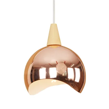 Ziemeļvalstu Loft Stila Rose Gold Dzelzs Droplight Modernu LED Pendant Gaismas Ķermeņi Vienkārši Viena Vadītājs Koka Karājas Lampa Mājas Apgaismojums