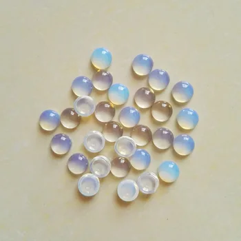 vairumtirdzniecības modes Dabas opāls apaļu kabīni cabochon zilas un baltas krelles par rotu Aksesuāri, 8mm 50gab/daudz bezmaksas