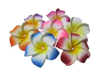 Vairumtirdzniecības rūpnīcas matu aksesuāri, Havaju plumeria matadatu pusē čaks ziedu pērle sirds ziedu hairjewelry frangipani