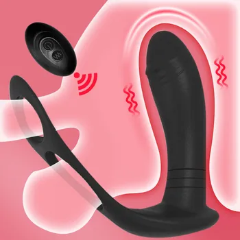 Anālais vibrators Plug Vīriešiem Silikona 10 Režīmi Prostatas Massager Kavēšanās Ejakulācijas Gredzeni Anālās Seksa Rotaļlietas Pieaugušajiem Geju Masturbators