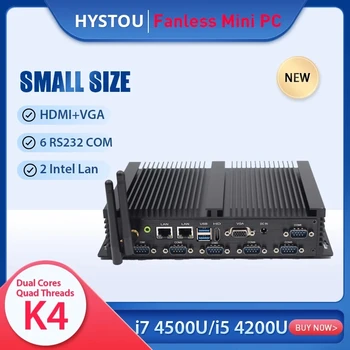 Mini-PC Intel Core i5 4200U J4125 6 RS232 COM 4GB 16GB 64GB 512 GB Windows 10 HDMI VGA ITX Desktop Rūpniecības Atbalsts