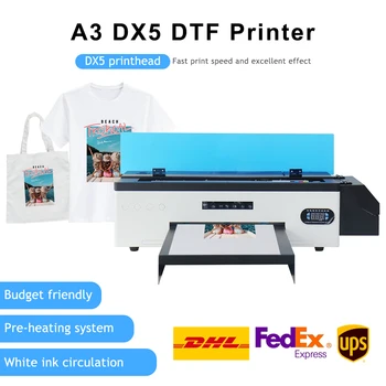 A3 DX5 DTF Impresora T-Kreklu apdruka Mašīna DTF PET Plēves Siltuma Pārneses Drukāšanas Mašīna DTF Auduma Printeri Apģērbu Hoodies