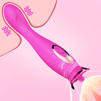 2 In 1 Mēle, Vibrators Klitoru Laiza Stimulators G-Spot Butt Plug Pieaugušo Silikona Massager Vibrators Sievietes Seksa Rotaļlietu Veikals