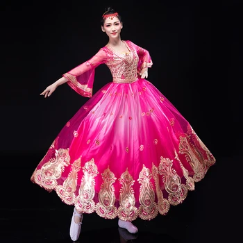 Skaista Princess Tērpi, Tautas Dejas Tērpu Ķīna Deju Tērpi Uygur Skatuves Sniegumu Apģērbu Indijas Deju