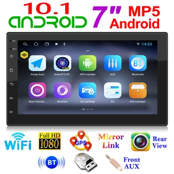 VODOOL Android 10.1 2 Din Auto Multivides Video Atskaņotājs, Stereo, GPS Navigācija, WiFi AUX Galvenais Bloks 1 GB+16GB 7 collu