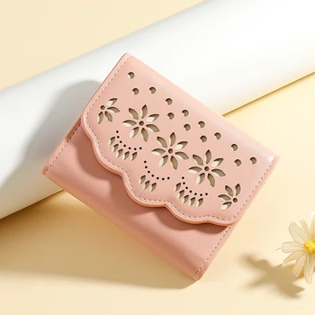 Jauns Dizains Ziedu Raksts Maza Kabatas Sieviešu Soft PU Ādas kredītkaršu Maki Dāmas Populārs Sieviešu Mini Somiņas Dobi