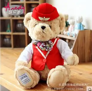 Teddy Bear Korejas Sākotnējā Lidojuma Pavadoņi lāču Kapteinis lācis Plīša rotaļlietas lelle Shoppe 34cm Valentain ir Dienas meitene Bithday Dāvanu