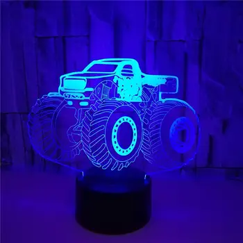 Traktora 3d Nakts Gaisma Kreka Krāsains Touch Tālvadības pults Dāvanu Usb Nakts Lampu Mājas Atmosfēru 3d Lampas Pielāgošana