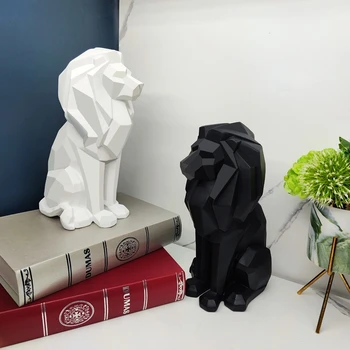 BUF Ziemeļvalstu Ģeometriskā Lauva Rotājumi Radošo Sveķu Amatu Mājas Dzīvojamā Istaba Birojs Modelis Istaba Rotājumi Dzīvnieku Statujas, Skulptūras