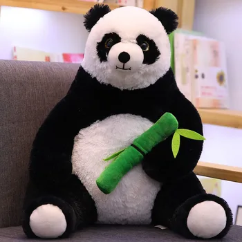 50cm Panda Lelle ar Bambusa Plīša Rotaļlieta Gudrs Pildījumu Dzīvniekiem, Liels Plīša Lācis Shell Svētku Dāvanu Ādas Apvalks
