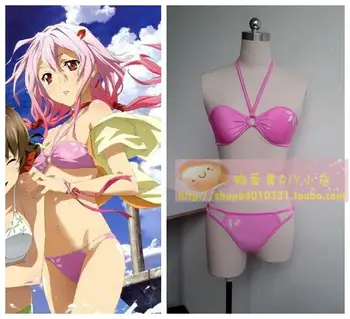 Anime Guilty Crown Yuzuriha Inori Cosplay Kostīmu Rose Sarkans Bikini Pasūtījuma Peldkostīmu Cosplay Parūka Sievietēm, Meitenēm Vasarā