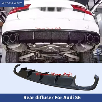 par A6 S6 Oglekļa Šķiedras Aizmugurējo Buferi un Lūpu Difuzoru Audi A6 S6 S-line 2012. - 2016. gadam, Auto Virsbūves Komplekts (neietilpst Standarta A6 C7)