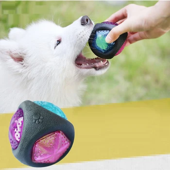 Interaktīvais Suns Sakost Rotaļlieta Bumba Suņiem Skan un Bite Izturīgs Gaismas Molārā Bumbu, Gumijas Rotaļlietas Lieliem un Maziem Suņiem