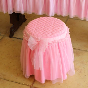 Zamšādas kokvilnas audums rozā/violeta mežģīņu kārta klavieru ķebļa pārsega galda /krēsla pārsegs mežģīnes pušķis garums:35cm