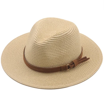 Vienkārši Panamas Cepure Vasaras Saules Cepures Sievietēm, Vīriešiem Beach Salmu Cepure Modes UV Saules Aizsardzības Ceļojumu Klp Chapeu Feminino 2021
