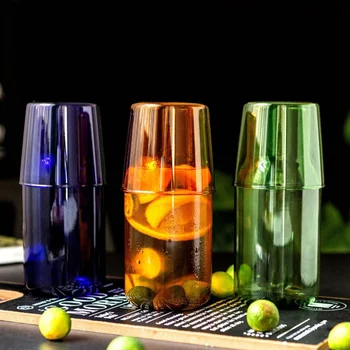 Japāņu Stila Pārredzamu Konfektes Krāsu Stikla Vienkārši Karstumizturīga Pienu, Sulu, Atdzesē Dzeramā Krūze Ar Tējas Krūzi Ūdens Pudele