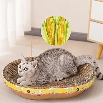 Kaķis Scratcher Slīpēšanas Spīlēm Ovāls Catnip Nesaskrāpē Tāfeles Gofrēta Kaķu Nagu Skrāpi Pad Kaķi House Bed Pet Piegādēm