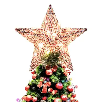 Ziemassvētku Eglīte Cilindrs LED Gaismas Mirdzoša Zvaigzne Dekori | Plug-in Ziemassvētku Eglītes Rotājumu Iekštelpu Birojs Jaunā Gada Brīvdienu Apdare