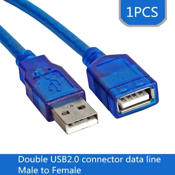 1PC YT1869 Dubultā USB2.0 savienotājs datu līniju, Sieviešu un Vīriešu 1.5/3/5Meters Plug and Play pagarinātāju Piliens Kuģniecība