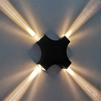 LED Sienas apgaismojums Iekštelpu un Āra Eju Apgaismojuma Alumīnija Dekoratīvais Sienas Lampas Dārza Lieveņa Terases Durvīm Ainavu LED 4W