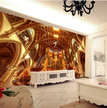 Vēlāk pielāgotas 3D lielu sienas,Greznas aristokrātisks palace 3 d eņģeļu kāpnēm ,dzīvojamā istaba, tv fona guļamistabas sienas tapetes