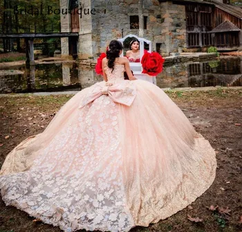 vestidos de 15 años 2022 Mīļotā Quinceanera Kleitas Fāzēm Sequin 3D Ziedi, Ziedu Aplikācijas Sweet 16 Balles Kleitu Mežģīnes-Up