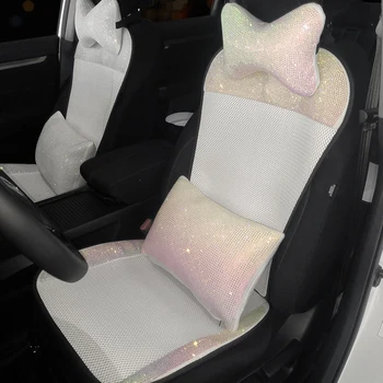 Jaunā Luksusa Dimanta universālo auto sēdekļa vāku Rozā sēdeklīša piederumiem, Derīgas lielāko automašīnu Sievietes, augstas klases luksusa auto interjeri