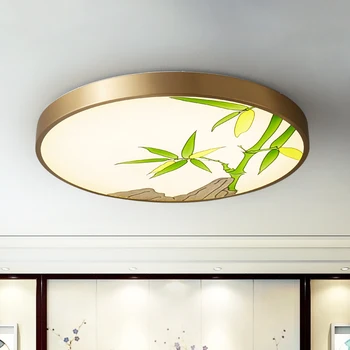 Jaunais Ķīnas emaljas dzīvojamā istaba lukturi LED griestu lampas visu vara radošo modernās lampas Ķīniešu stilā guļamistaba studiju lampas