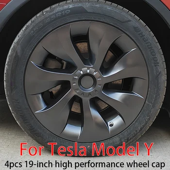 4GAB Rumbas Vāciņu Oriģinālās Auto Rezerves Riteņu Klp 19 Collu Automobiļu Hubcap Pilnībā Segtu Piederumi Tesla Model Y 2021-2023