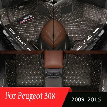Automašīnas Grīdas Paklāji Peugeot 308 2016 2015 2014 2013 2012 2011 2010 2009 Auto Interjeru Piederumi Pasūtījuma, Paklāji Auto Stils Paklājs