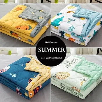 Vasaras luksusa gultas piederumi atdzist sega karikatūra izdrukāt mazgātas kokvilnas pieaugušo bērnu gultas loksnes sofa cover pārklājs segu king size