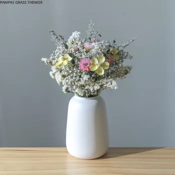 200G Bezmaksas piegāde ziemassvētku dekori sausie ziedi sajauc pušķi žāvētu dabas ziedu ķekars Nav Vāze
