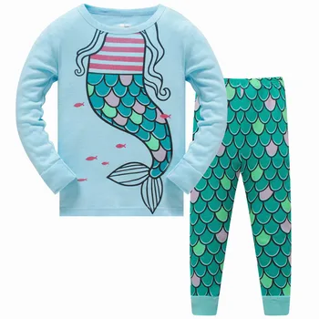 Kokvilnas Rudens Dzīvnieku Mārīte Bērnu Apģērbu Komplekts ar garām Piedurknēm Sleepwear Pidžamas, Meiteņu Sporta Tērps, Rozā Zilonis Par 3T-8T Bērniem