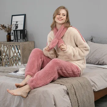 Koraļļu Samta Pidžamu Plus Lieluma Sabiezējums Plus Samta Mājas Drēbes, Pidžamas Sieviešu Pidžamas Komplekts Sieviešu Pidžamas Komplekts Sleepwear