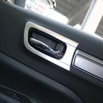 Par Renault Koleos 2017 2018 Nerūsējošā Tērauda Automašīnas Iekšējie Durvju Bļodā apdare Uzlīme Vāciņš Melns auto Stils Aksesuāri 4gab