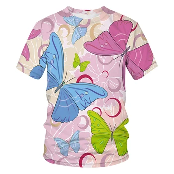 Vīriešu apģērbu, 2021 Jaunākais Harajuku 3D Drukas Cool T-krekls Vīriešiem/Sievietēm ar Īsām Piedurknēm Vasaras Topi, t-veida, butterfly Modes t krekls Karstā