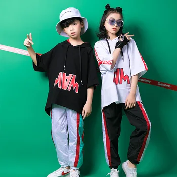 Meitenes Zēni Balles Mūsdienu Džeza Hip Hop Deju Tērpi Bērnu Deju Hoodies Elsas Deju Grupa Posmā Ielas Apģērbs Apģērbs