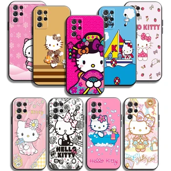 Hello Kitty Gudrs 2022 Telefonu Gadījumos Samsung Galaxy S22 Ultra S20 S20 FE S20 Lite S20 Ultra S21 S21 FE Ultra Būtiska Aizmugurējo Vāciņu
