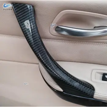 BMW 3. Sērijas E90, E91 325 330 318 Automašīnu ABS Oglekļa Šķiedras Tekstūru Interjera Durvju Rokturi Panelis Roku Pavelciet Rokturi Melns Segt